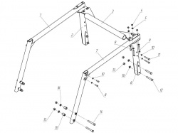 Крепление бака для внесения жидких минеральных удобрений (опрыскивателя)