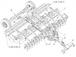 Общее устройство бороны дисковой прицепной ERIDAN 4000