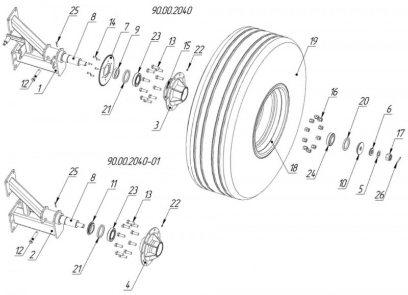 Транспортное колесо 90.00.2040 (-01)